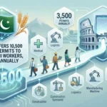 Italy has allocated up to 10,500 work permits for Pakistani workers until 2028