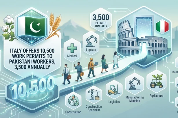 Italy has allocated up to 10,500 work permits for Pakistani workers until 2028