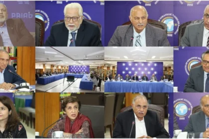 Dr Javad Zarif speaking at a roundtable discussion at the Institute of Strategic Studies Islamabad