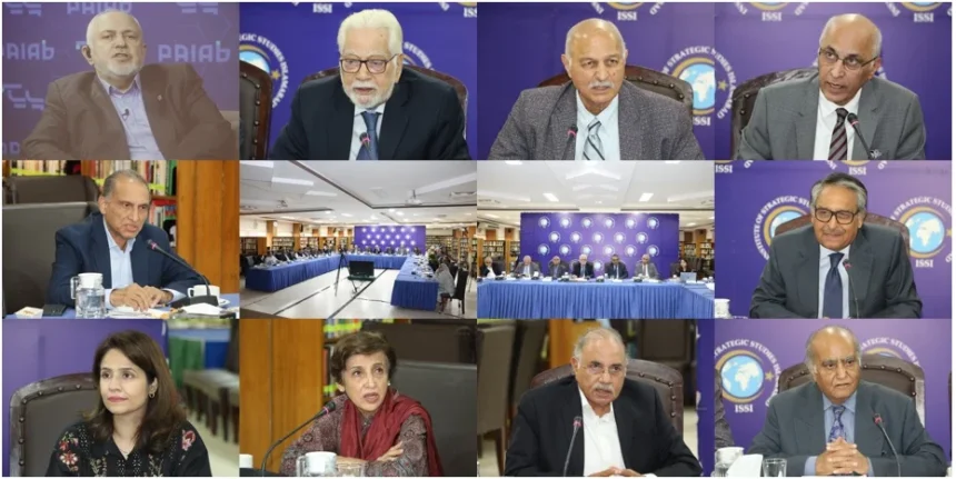 Dr Javad Zarif speaking at a roundtable discussion at the Institute of Strategic Studies Islamabad