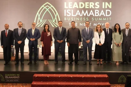 Speakers and participants at the Leaders in Islamabad Business Summit 2026 in Islamabad
