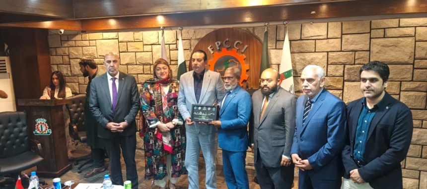 Maldivian Speaker Abdul Raheem Abdullah meeting FPCCI President Atif Ikram Sheikh at FPCCI Capital Office in Islamabad