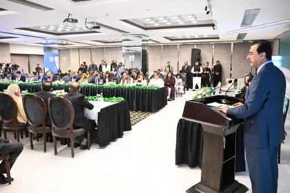 Chairman Senate Syed Yousuf Raza Gilani addressing the Parliamentary Dialogue on Migration Governance in Islamabad