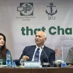 Senator Mushahid Hussain Sayed speaking at an IPS talk in Islamabad