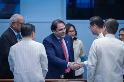 Senator Abdul Qadir meeting Philippine Senate President Sherwin Gatchalian in Manila