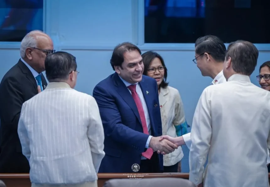 Senator Abdul Qadir meeting Philippine Senate President Sherwin Gatchalian in Manila