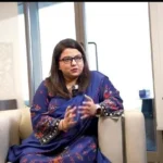 Federal Minister Shaza Fatima Khawaja addressing the LEAP conference in Riyadh