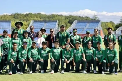 Pakistan women’s cricket team players during Asian Games match against Bangladesh