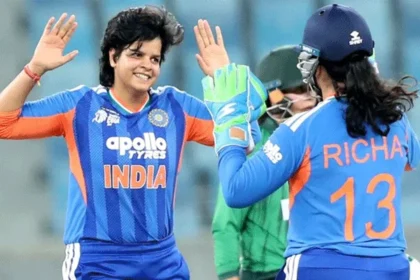 Pakistan and India women cricketers during Women’s T20 Asia Cup 2026 match in Dubai