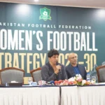 PFF officials at the launch of Pakistan Women’s Football Strategy 2026–2030 in Islamabad