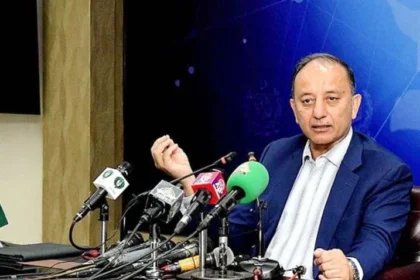 Dr Musadik Malik addressing a press conference on the Prime Minister’s Fuel Relief Scheme