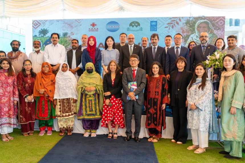 UNDP and CICETE representatives at a post-flood recovery cooperation ceremony in Islamabad