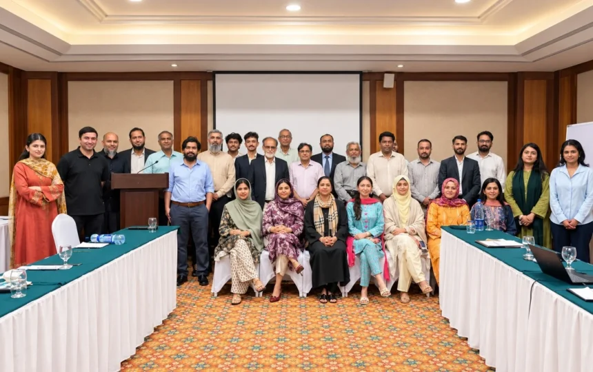 Participants discuss energy policy and textile competitiveness at an ADS dialogue in Faisalabad