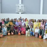Female sports teachers attending basketball training at Pakistan Sports Complex Islamabad