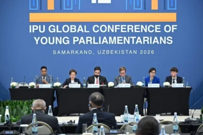 Senator Agha Shahzaib Durrani chairs IPU Global Conference session in Samarkand