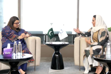 Federal Minister for IT Shaza Fatima Khawaja meeting DCO Secretary General Deemah AlYahya in Riyadh
