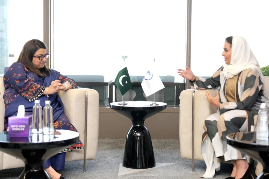 Federal Minister for IT Shaza Fatima Khawaja meeting DCO Secretary General Deemah AlYahya in Riyadh