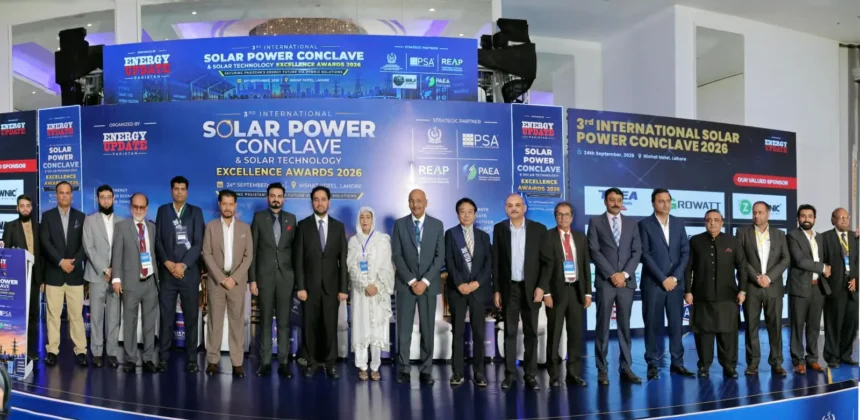 Punjab Governor Sardar Saleem Haider Khan addressing the 3rd International Solar Power Conclave in Lahore