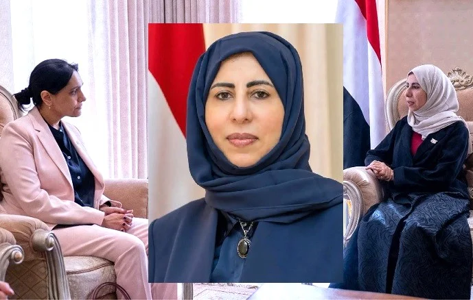 Yemeni Foreign Minister Afrah Al-Zouba speaking about restoring state institutions and maritime security