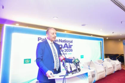 Dr Musadik Malik addressing the Pakistan National Clean Air Conference 2026 in Islamabad
