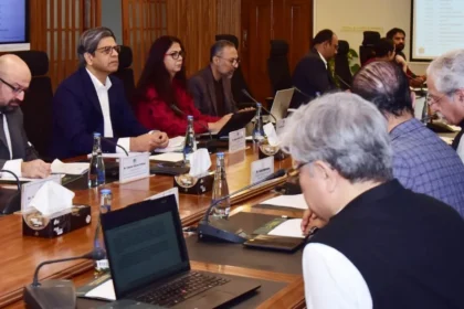 Finance Minister Senator Muhammad Aurangzeb chairs the fourth Capital Market Development Council meeting in Islamabad