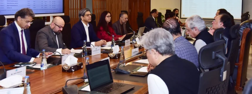 Finance Minister Senator Muhammad Aurangzeb chairs the fourth Capital Market Development Council meeting in Islamabad