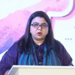 Federal IT Minister Shaza Fatima Khawaja addressing a summit on children online protection