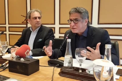 Mian Imran Masood addressing a media briefing on curriculum reforms in Islamabad