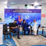 Barrister Danyal Chaudhry chairing a panel discussion on information integrity in Islamabad