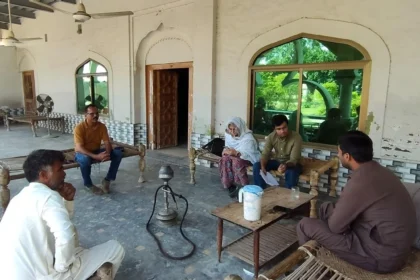PDA Citizen Experience team conducting field research with farmers in Bhera