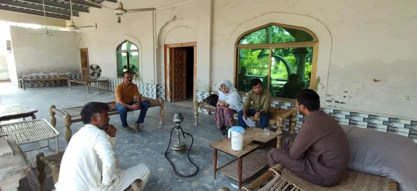 PDA Citizen Experience team conducting field research with farmers in Bhera