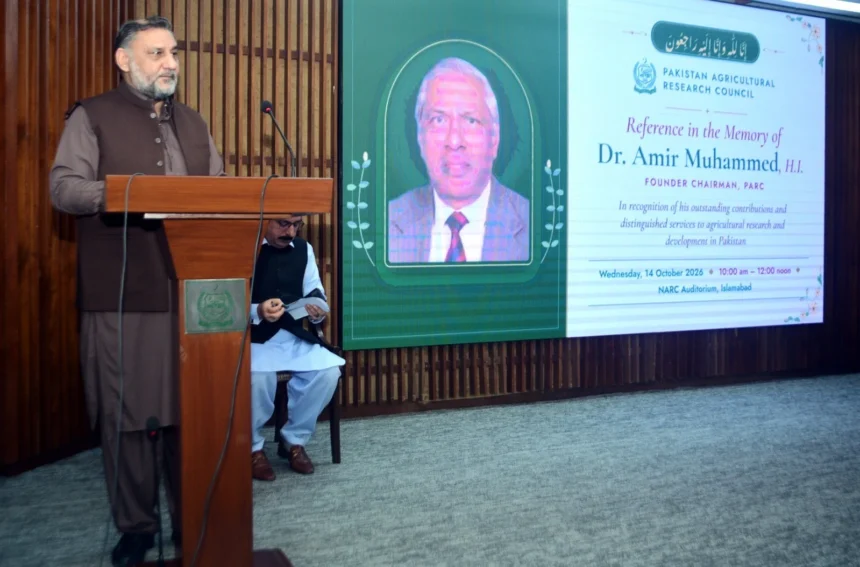 PARC condolence reference for late Dr Amir Muhammed at NARC Islamabad