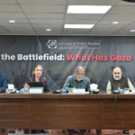 Speakers at IPS seminar in Islamabad discussing the Gaza conflict