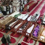 Residents gather for funeral prayers in Taiz after Houthi shelling on Mount Saber