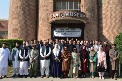 Vice chancellors and officials attending a conference at the University of Peshawar