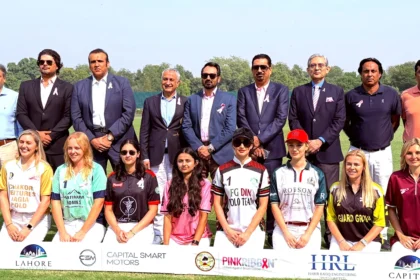 Women polo players at Lahore Smart City Polo in Pink Cup 2026 launch