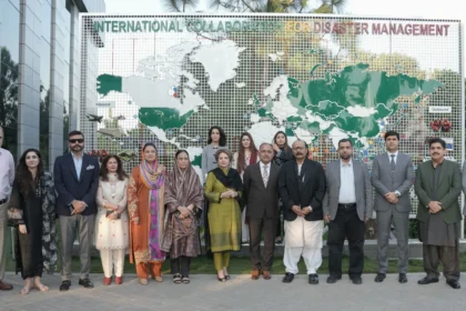 Parliamentary delegation during briefing at NDMA on flood preparedness and water resource management