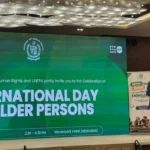 Senator Azam Nazeer Tarar addressing a ceremony on the International Day of Older Persons in Islamabad