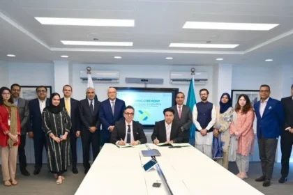 PAFLA and HBL officials at the MoU signing ceremony in Karachi