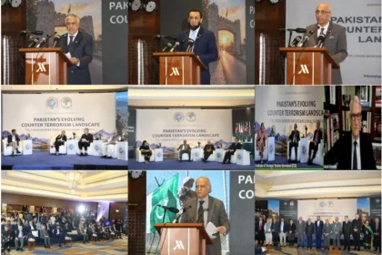 Senator Mohammad Ishaq Dar addressing ISSI international conference on Pakistan counterterrorism landscape