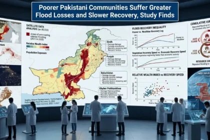 Flood-affected agricultural land and settlements in Pakistan
