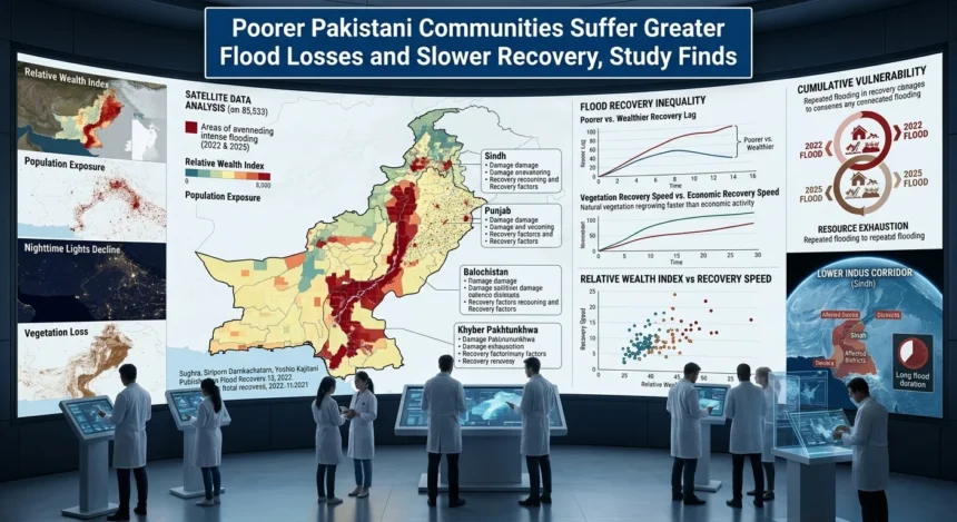 Flood-affected agricultural land and settlements in Pakistan