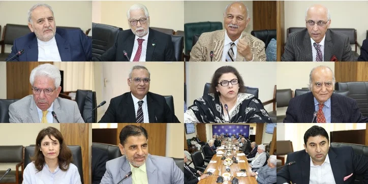 Iranian Ambassador Dr Reza Amiri Moghadam speaking at ISSI roundtable in Islamabad