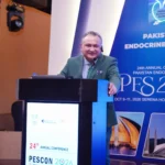 Medical experts presenting diabetes and weight-loss medicine study at PESCON 2026 in Islamabad
