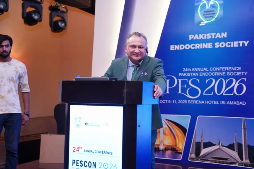 Medical experts presenting diabetes and weight-loss medicine study at PESCON 2026 in Islamabad