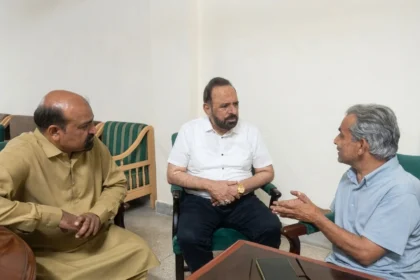 PML-Q Chief Organiser Dr Mohammad Amjad meeting minority wing leaders in Islamabad