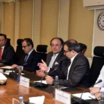 Finance Minister Muhammad Aurangzeb chairing a meeting on power sector reforms in Islamabad
