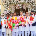 Railway Prem Union leaders and workers at a retirement ceremony in Rawalpindi