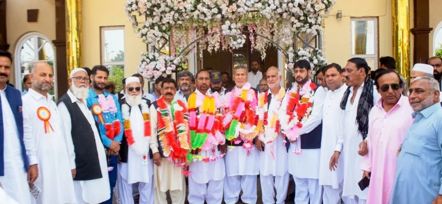 Railway Prem Union leaders and workers at a retirement ceremony in Rawalpindi
