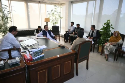 Commissioner Rawalpindi Salman Ghani chairing a meeting at Rawalpindi Development Authority